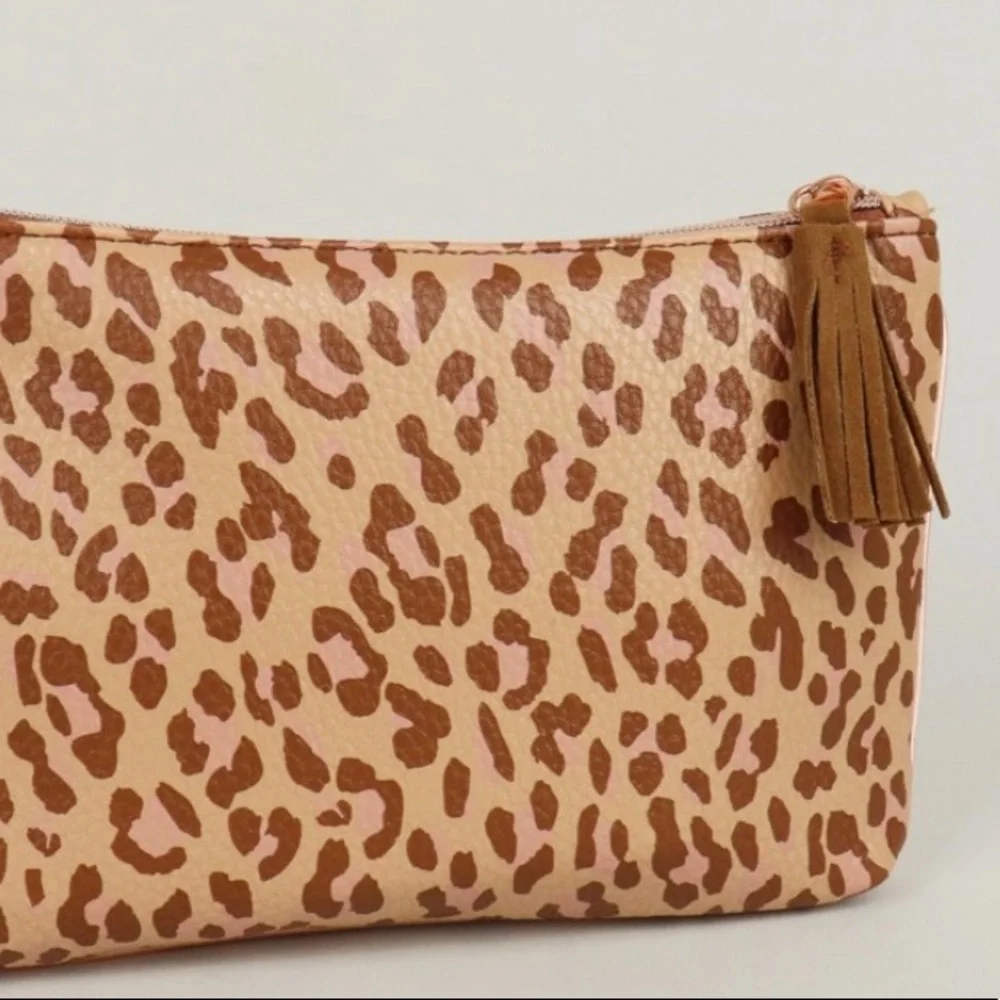 Ipsy Leopard Print Cosmetic Clutch Bag